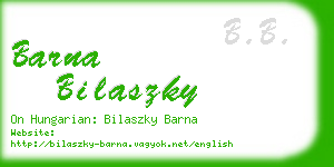 barna bilaszky business card